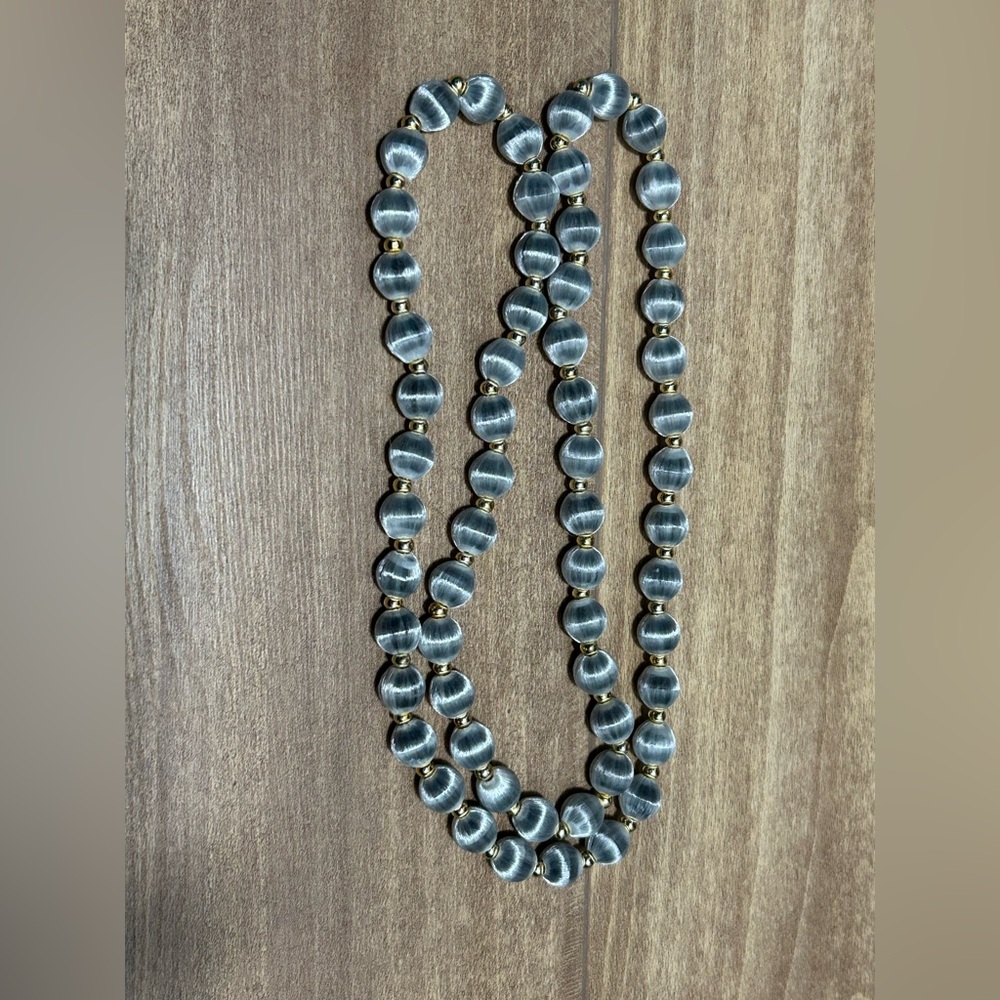 Vintage Silk Covered Bead Necklace